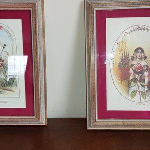 TWO CHARMING UNIQUE PRINTS FRAMED - RARE ILLUSTRATIONS